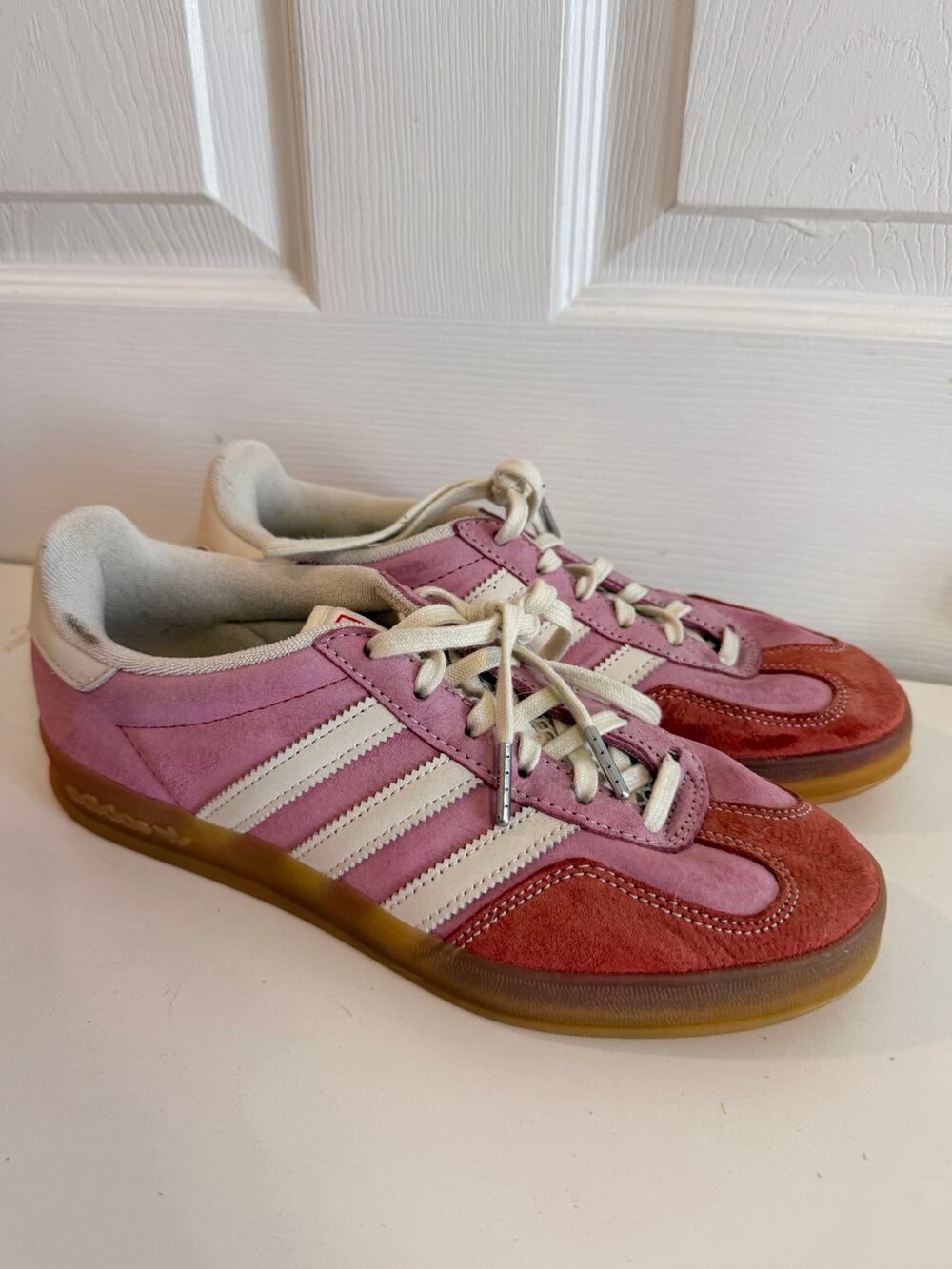 Adidas Gazelle End. X Indoor ‘Laundromat’ Pink Red Sneakers Men’s Sz 8 Some Use